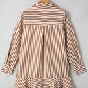  Striped Ruffle Hem Collared Mini Dress | S-XL