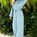  Drop Shoulder Puff Sleeve Cropped Pullover Pants Set | S-XL