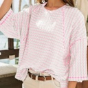  Fresh Days Stripe Half-Sleeve Top | S-XL