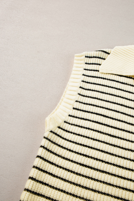V-Neck Stripe Sweater Vest | S-XL