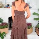  Polka Dot Backless Ruffled Tiered Maxi Dress | S-XL