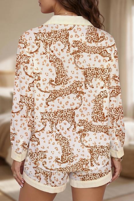 Leopard Print Long Sleeve Lounge Set | S-XL
