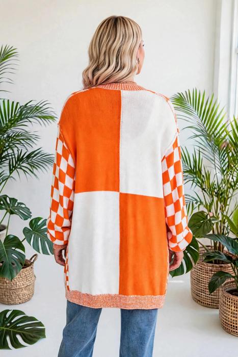 Urban Check Open-Front Cardigan | S-XL
