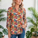 Small Orange-Green Dear Scarlett The Lizzy Luxe Blouse | 3 Chic Styles