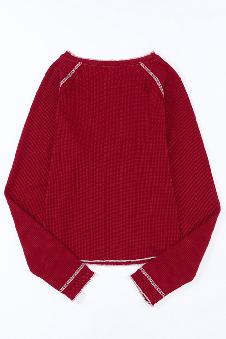 Textured Round Neck Long Sleeve Top | Free Shipping