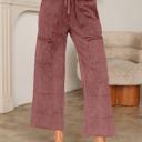  Lace-Up Raw Hem Patched Pocket Pants | S-XL