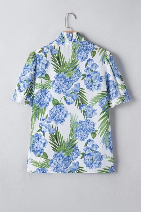 Tropical Striped Patchwork V-Neck Top | S-XL