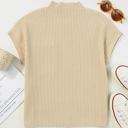  Pocket Ribbed Knit Short Sleeve Sweater | S-XL