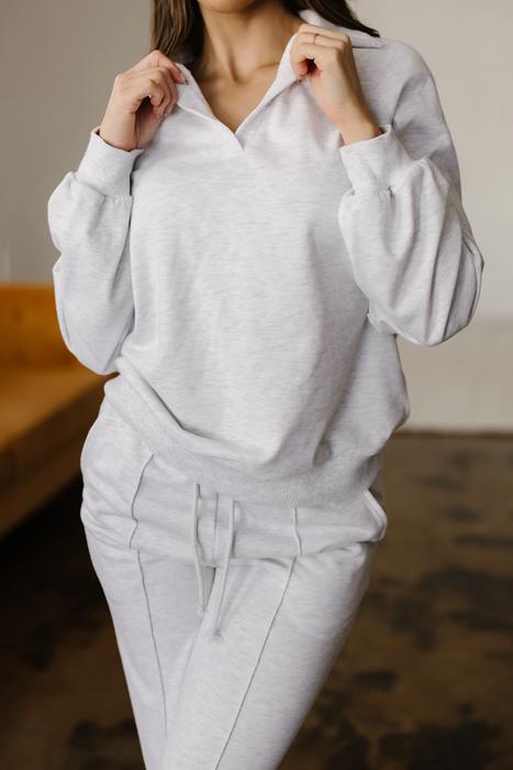 Polo V-Neck Pullover & Drawstring Pants Set | S-XL