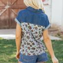  Gorgeous Retro Garden Denim Patchwork Buttoned Collar | S-XL