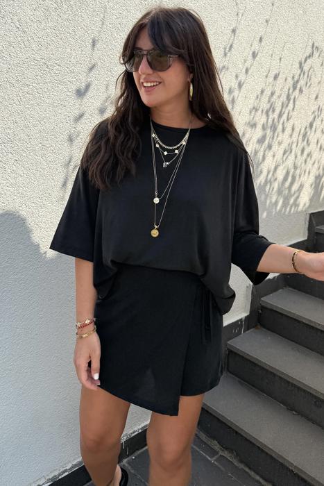 Relax Fit Tie Wrap Oversized Skort Set | S-XL