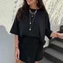  Relax Fit Tie Wrap Oversized Skort Set | S-XL