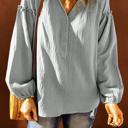  Balloon Sleeve Crinkled Top