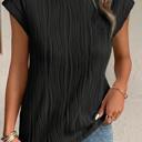  Wavy Texture Cap Sleeve Blouse | S-2XL | Free Shipping