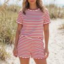  Stripe Scallop Lounge Short Set | S-XL