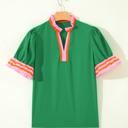  Flame Stripe Ruffle Blouse | S-XL