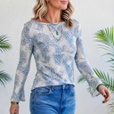  Leopard Print Long Sleeve Sheath Top | S-XL