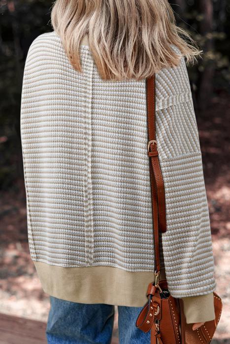 Striped Oversized Drop Shoulder Top | S-XL