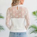  Floral Lace Mesh Long Sleeve Top | S-XL