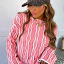  Wavy Knit Hollow-Out Cotton Sweater | S-XL