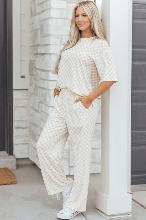 Checkered Spring 2pcs Lounge Pant Set | S-XL