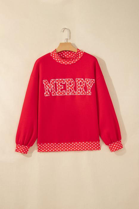 Polka Pop Letter Contrast Trim Sweatshirt | S-XL