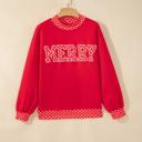  Polka Pop Letter Contrast Trim Sweatshirt | S-XL