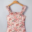  Retro Floral Square Neck Ruffle Trim Tank Top | S-XL