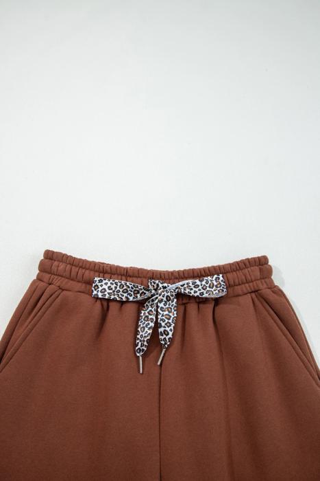 Roar Haven Leopard Drawstring Elastic Waist Pants | S-XL