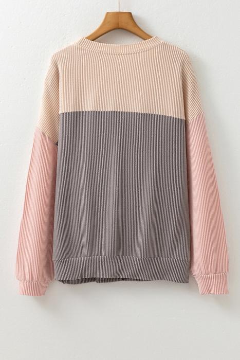 Colorblock Ribbed Relaxed-Fit Top | S-XL