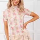  Sheer Bloom Mock Neck Top | S-XL