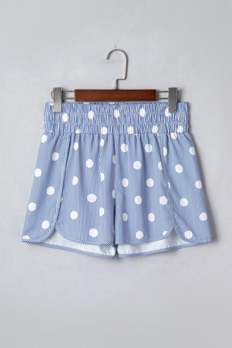 Polka Dot Print High Waisted Shorts | S-XL