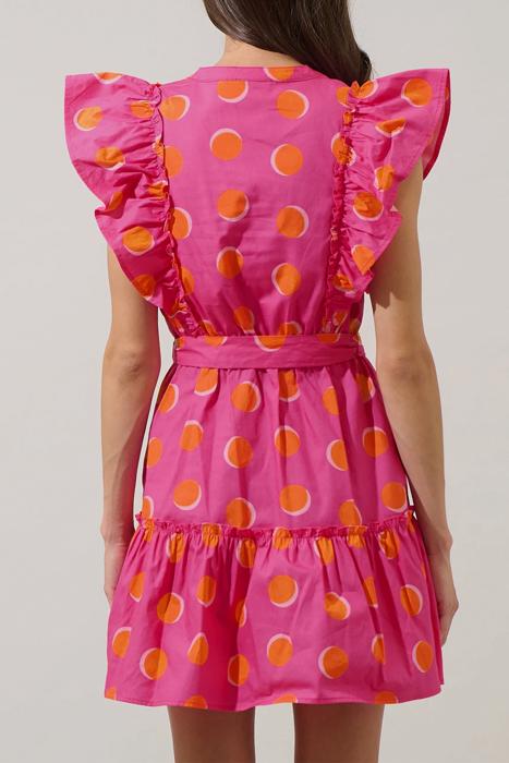 Double Polka Ruffle Mini Dress | S-XL