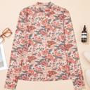  Floral Print Mesh Long Sleeve Top | S-XL