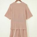  Striped Ribbed Tee & Drawstring Shorts Set | S-XL