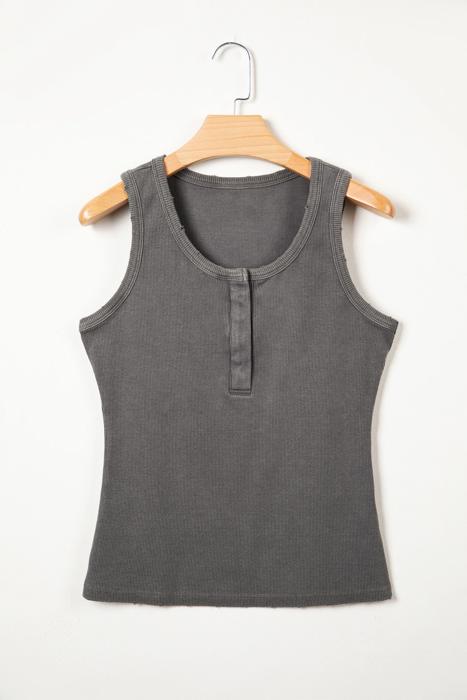 Mineral Wash Rib Knit Tank Top | S-XL