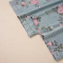  Pleated Floral High-Waist Wide-Leg Denim Jumpsuit | S-XL