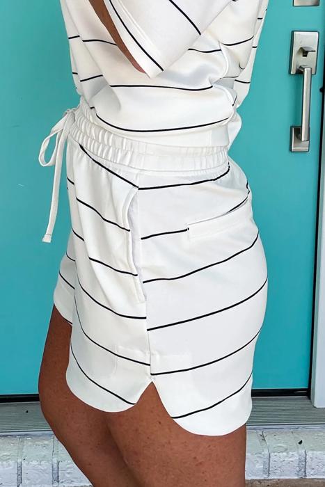 Stripe Half Sleeve Top & Shorts Set | S-XL