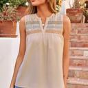  Shirred V-Neck Sleeveless Shift Blouse | S-XL