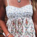  Floral Spaghetti Strap Babydoll Top | S-XL