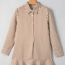  Striped Ruffle Hem Collared Mini Dress | S-XL