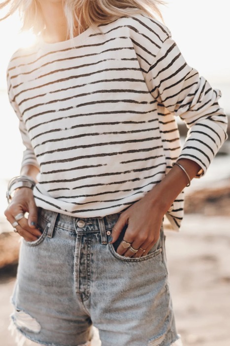 Casual Retro Striped Long Sleeve Top | S-XL