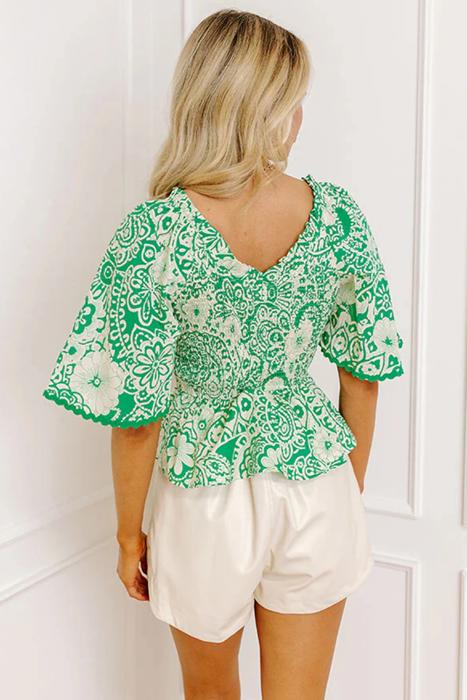 Sweet Bloom Smocked Blouse | S-XL
