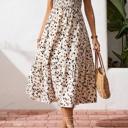  Ditsy Floral Print Smocked Square Neck Mini Dress | S-XL