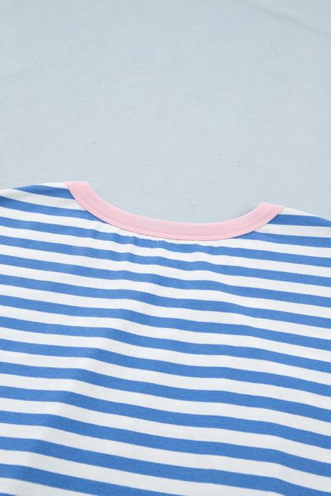 Nautical Stripe Tie Mini T-Shirt Dress | S-XL