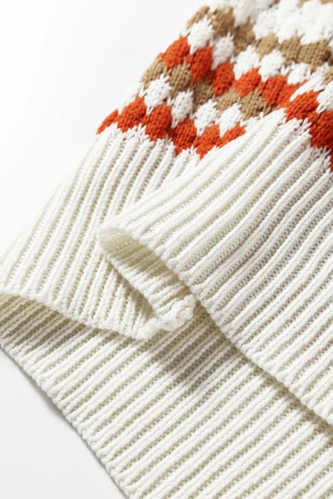 Striped Eyelet Detail Sweater | S-XL