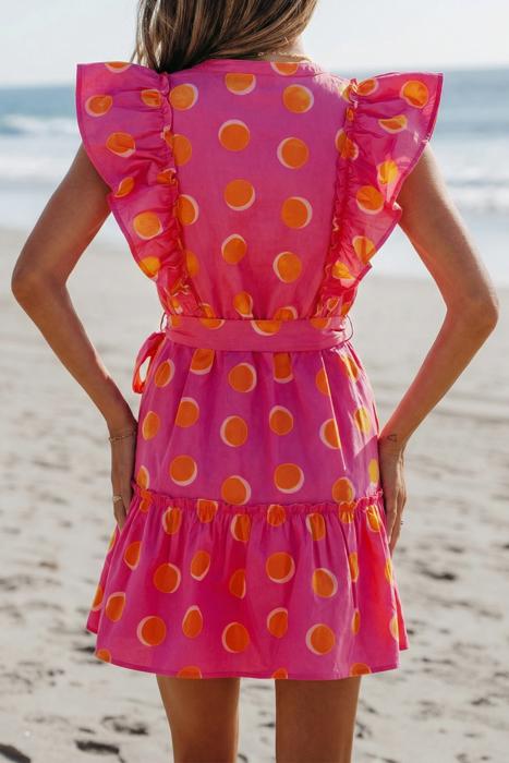 Double Polka Ruffle Mini Dress | S-XL