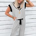  Lace Trim V-Neck Tank & Wide Leg Pants Set | S-XL