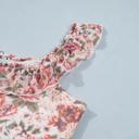  Retro Floral Square Neck Ruffle Trim Tank Top | S-XL