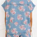  Denim Detail Floral 2pcs Set | S-XL